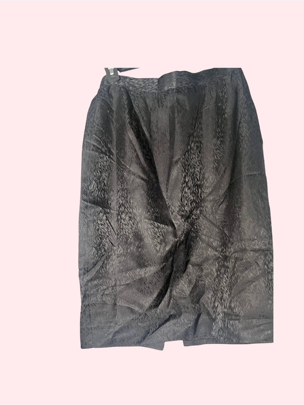 Textured Black Pencil Skirt for Women